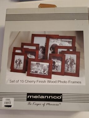 Melannco Cherry Finish Wood Picture Frame Set - 10-Pack